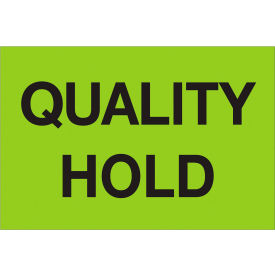 Labels with "Quality Hold" Print, 2"L x 3"W, Fluorescent Green, Roll of 500 view 2