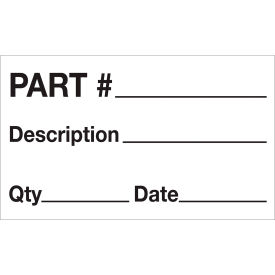 Labels with Description, 3"L x 5"W, Black/White, 500/Rolls view 2