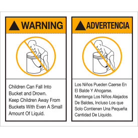 Regulated Labels, ''Warning Advertencia'' 5"L x 6"W, Multiple, Roll of 500 view 2