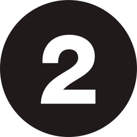 4" Dia. Circle Number Labels with "2" Print, Black, Roll of 500 view 2