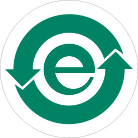 Regulated Labels, ''China RoHS'', 1" Diameter, Green/White, Roll of 500 view 2