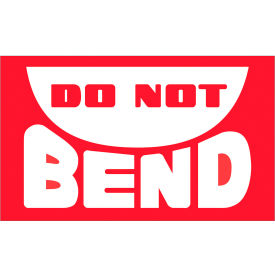 Tape Logic® Labels with "Do Not Bend" Print 5"L x 3"W Red/White Roll of 500 