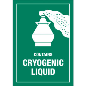 Air Specialty Labels, ''Contains Cryogenic Liquid'', 3"L x 4-1/4"W, Roll of 500 view 2