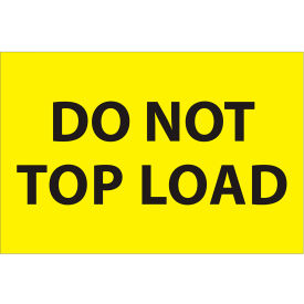 Labels with "Do Not Top Load" Print, 3"L x 2"W, Fluorescent Yellow, Roll of 500 view 2