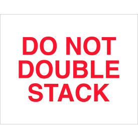 Labels w/ "Do Not Double Stack" Print, 10"L x 8"W, Red Text/White Back, Roll of 250 view 2