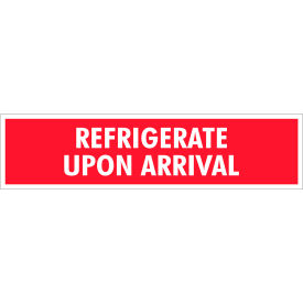 Labels with "Refrigerate Upon Arrival" Print, 8"L x 2"W, Red/White, Roll of 500 view 2