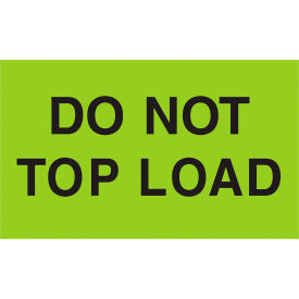 Labels with "Do Not Top Load" Print, 5"L x 3"W, Fluorescent Green, Roll of 500 view 2