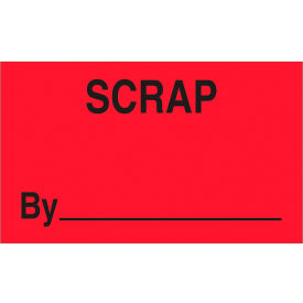 Labels with "Scrap By" Print, 3"L x 5"W, Fluorescent Red, Roll of 500 view 2