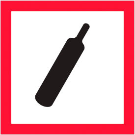 Tape Logic® Pictogram Gas Cylinder Labels 1"L x 1"W Black/Red/White Roll of 500 