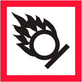Pictogram Flame Over Circle Labels, 1"L x 1"W, Black/Red/White, Roll of 500 view 2