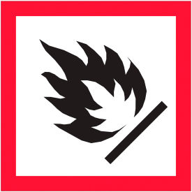 Pictogram Flame Labels, 2"L x 2"W, Red/White/Black, Roll of 500 view 2