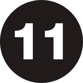 1" Dia. Round Number Paper Labels with "11" Print, Black, Roll of 500 view 2