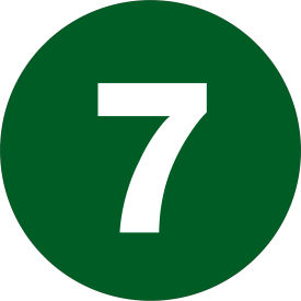 Tape Logic® 2" Dia. Round Number Paper Labels with "7" Print Dark Green Roll of 500 