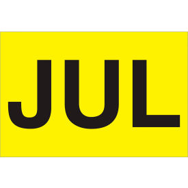 Paper Labels with "Jul" Print, 3"L x 2"W, "L, Fluorescent Yellow, Roll of 500 view 2