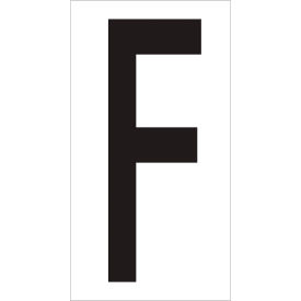 Vinyl Warehouse Number Labels with "F" Print 4"L x 2-1/8"W Black/White 50/Case 