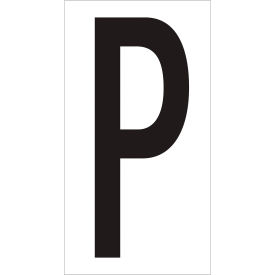Vinyl Warehouse Number Labels with "P" Print 4"L x 2-1/8"W Black/White 50/Case 