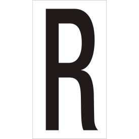 Vinyl Warehouse Number Labels with "R" Print 4"L x 2-1/8"W Black/White 50/Case 