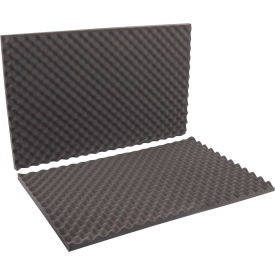 Convoluted Foam Sets, 36"W x 24"L x 2" Thick, Charcoal, 9/Pack view 2