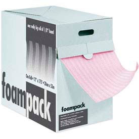 Box Packaging Inc FD1812AS Air Foam Anti Static Dispenser Pack, 12"W x 175L x 1/8" Thick, Pink image.