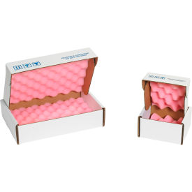Anti Static Foam Shippers, 6"W x 9"L x 3-1/4"D, Pink/White, 24/Pack view 2
