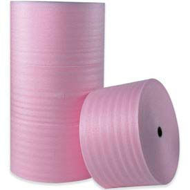 Global Industrial B546087 Global Industrial™ Anti Static Air Foam Rolls, 18"W x 250L x 1/4" Thick, Pink, 4 Rolls image.