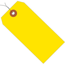 Global Industrial B1580103 Global Industrial™ Plastic Shipping Tag Pre Wired#8 6-1/4"L x 3-1/8"W, Yellow, 100/Pack image.