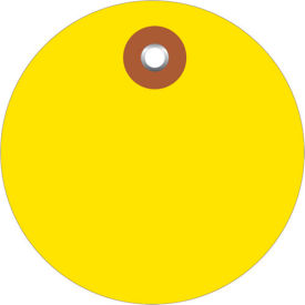 Global Industrial B1580366 Global Industrial™ Plastic Circle Tag 2" Dia., Yellow, 100/Pack image.