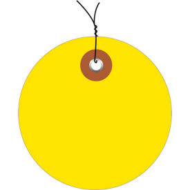 Global Industrial B1580080 Global Industrial™ Plastic Circle Tag Pre Wired2" Dia., Yellow, 100/Pack image.