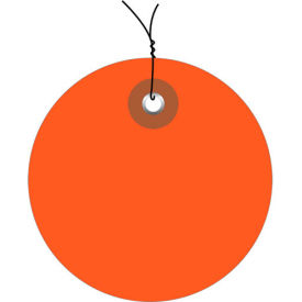 Global Industrial B1580240 Global Industrial™ Plastic Circle Tag Pre Wired2" Dia., Orange, 100/Pack image.