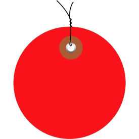 Global Industrial™ Plastic Circle Tag Pre Wired2"" Dia. Red 100/Pack