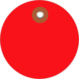 Global Industrial B1580076 Global Industrial™ Plastic Circle Tag 3" Dia., Red, 100/Pack image.