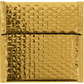 Global Industrial B1638394 Global Industrial™ Glamour Bubble Mailers, 7"W x 6-3/4"L, Gold, 72/Pack image.