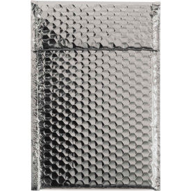 Global Industrial B1638426 Global Industrial™ Glamour Bubble Mailers, 7-1/2"W x 11"L, Silver, 72/Pack image.