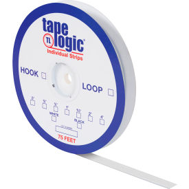 Box Packaging Inc HLT103 Tape Logic® Hook Tape Individual Strips with Adhesive, 75L x 1/2"W, White image.