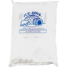 Box Packaging Inc IB24BPD Ice-Brix™ Cold Packs, 24 Oz., 8"L x 6"W x 1-1/4"H, White/Blue, 12/Pack image.