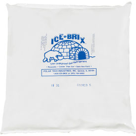 Box Packaging Inc IB31BPD Ice-Brix™ Cold Packs, 32 Oz., 8"L x 8"W x 1-1/2"H, White/Blue, 9/Pack image.