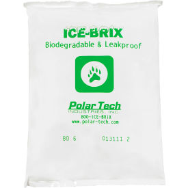 Box Packaging Inc IBB6 Ice-Brix™ Cold Packs, 6 Oz., 5-1/2"L x 4"W x 3/4"H, White/Green, 96/Pack image.