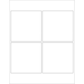 Tape Logic Rectangle Laser Labels 4"L x 4"W White 4 Labels/Sheet 