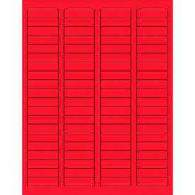 Tape Logic Rectangle Laser Labels 1/2"L x 1-3/4"W Fluorescent Red 80 Labels/Sheet 