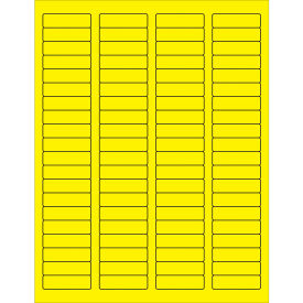 Rectangle Laser Labels, 1/2"L x 1-3/4"W, Fluorescent Yellow, 80 Labels/Sheet view 2