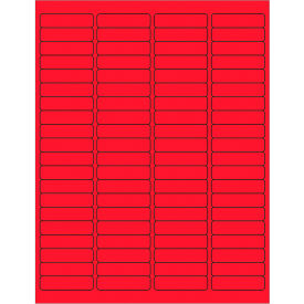 Rectangle Laser Labels, 1/2"L x 1-15/16"W, Fluorescent Red, 80 Labels/Sheet view 2