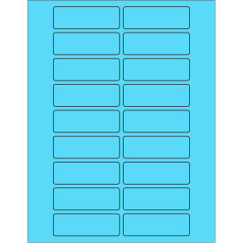 Tape Logic Rectangle Laser Labels 1"L x 3"W Fluorescent Pastel Blue 20 Labels/Sheet 