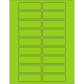 Rectangle Laser Labels, 1"L x 3"W, Fluorescent Green, 20 Labels/Sheet view 2