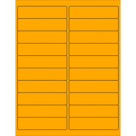 Rectangle Laser Labels, 1"L x 4"W, Fluorescent Orange, 20 Labels/Sheet view 2