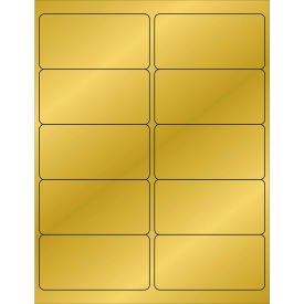 Tape Logic Rectangle Laser Labels 2"L x 4"W Gold Foil 10 Labels/Sheet 