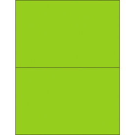 Tape Logic Removable Rectangle Laser Labels 5-1/2"L x 8-1/2"W Fluorescent Green 2 Labels/Sheet 