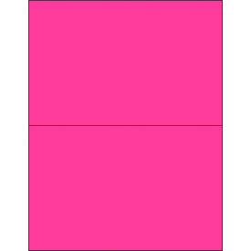 Tape Logic Removable Rectangle Laser Labels 5-1/2"L x 8-1/2"W Fluorescent Pink 2 Labels/Sheet 