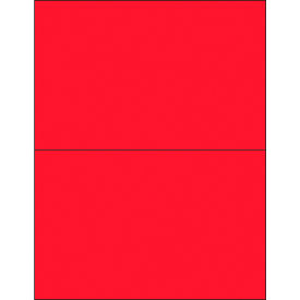 Tape Logic Removable Rectangle Laser Labels 5-1/2"L x 8-1/2"W Fluorescent Red 2 Labels/Sheet 
