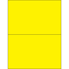 Removable Rectangle Laser Labels, 5-1/2"L x 8-1/2"W, Fluorescent Yellow, 2 Labels/Sheet view 2
