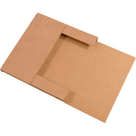 Global Industrial B1638353 Global Industrial™ Corrugated Easy-Fold Mailers, 11-3/4"L x 10-1/2"W x 2-1/4"H, Kraft image.